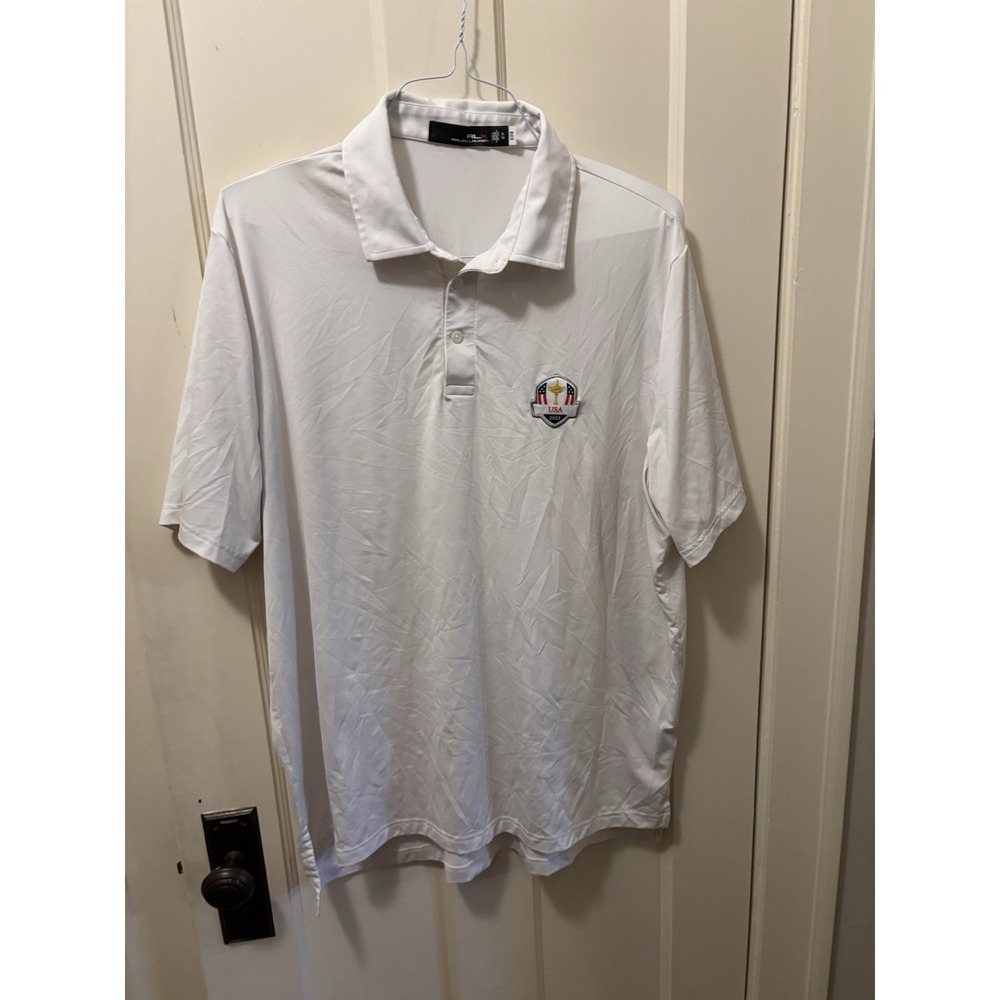 RLX Ralph Lauren Mens 2023 Ryder Cup USA Golf Polo Shirt White XL